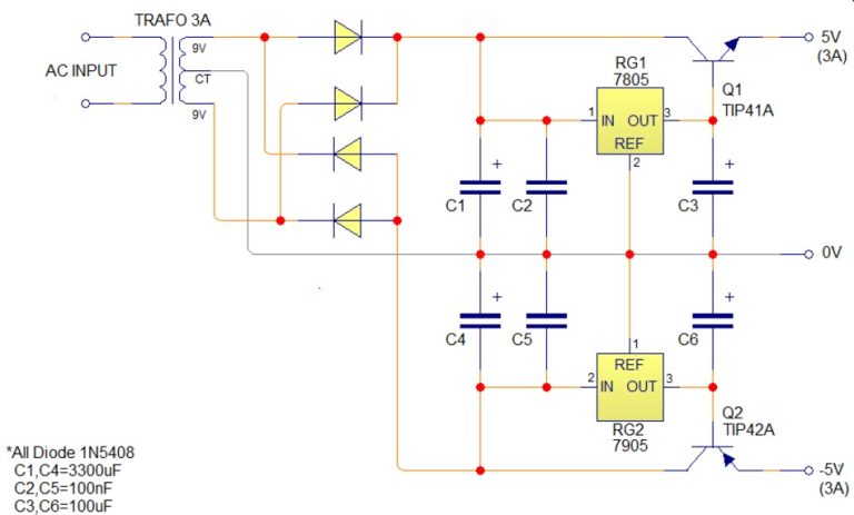 √ Skema Rangkaian Power Supply Regulator 5V 3A CT Sederhana ...