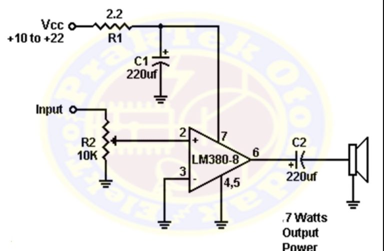 √ Skema Rangkaian Amplifier Mini LM 386 Watt Sederhana - Elektronikindo.com