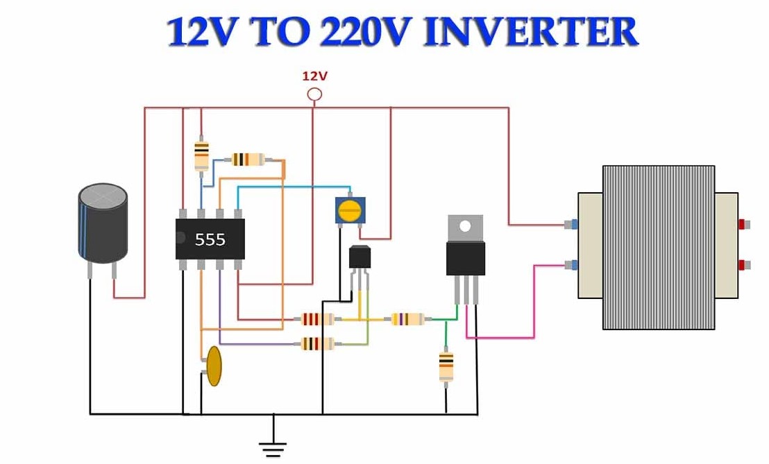 Skema Rangkaian Inverter 12V to 220V